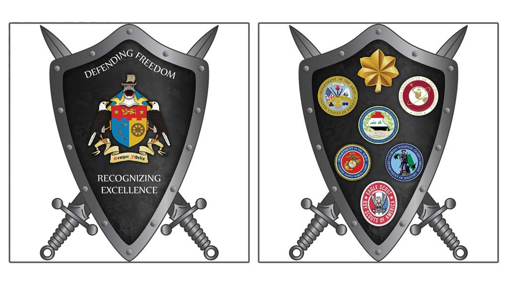 Military Challenge Coins Sword Cut out Artwork
