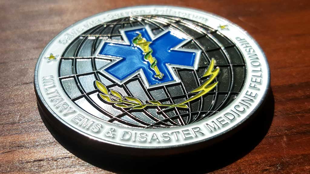 EMS Challenge Coins Front Image of the designed challenge coin