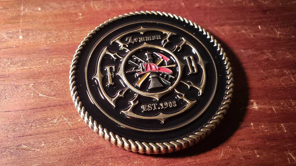 Fire fighter challenge coin front