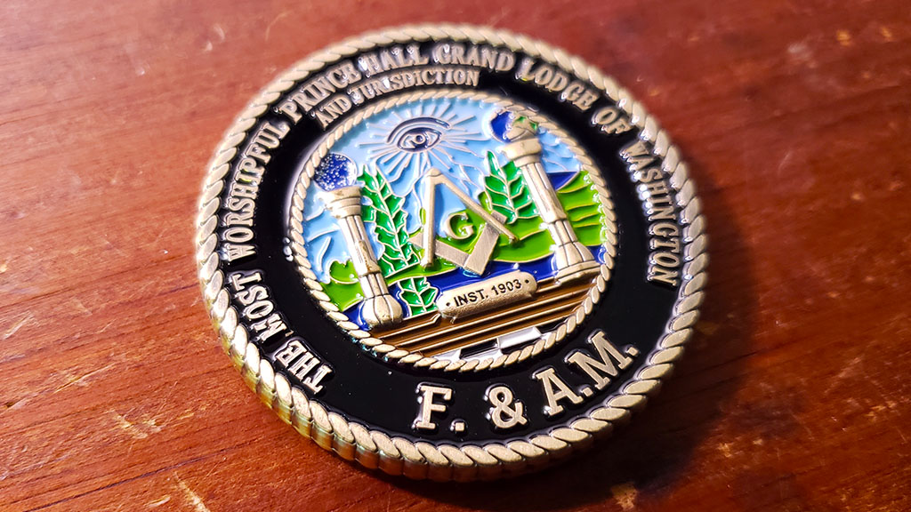 F&AM challenge coin front