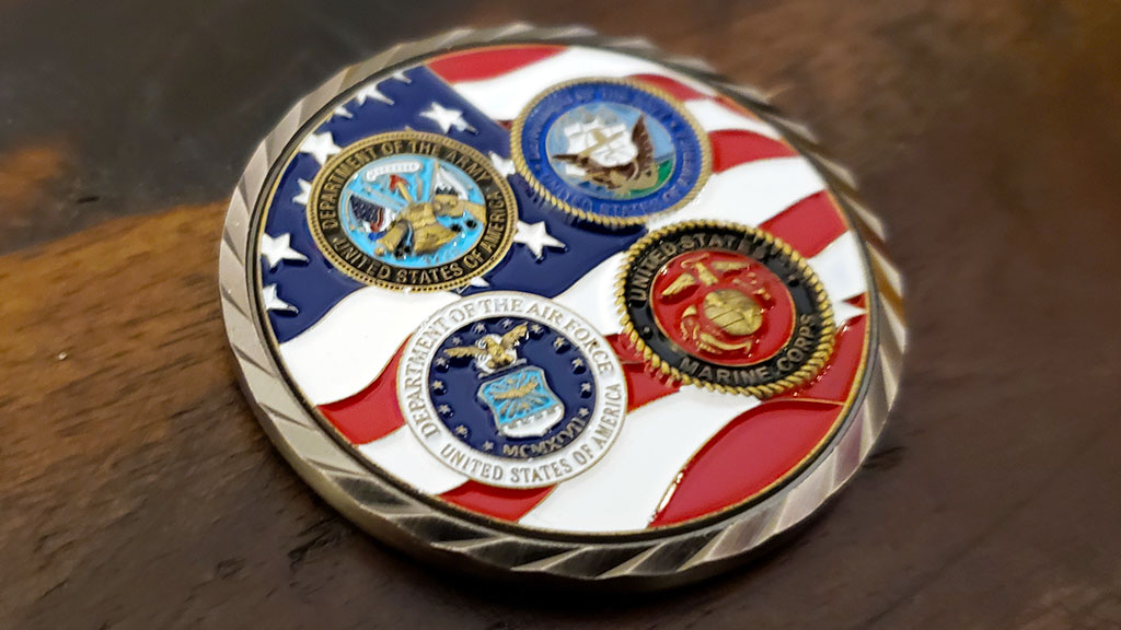 armed forces challenge coin back
