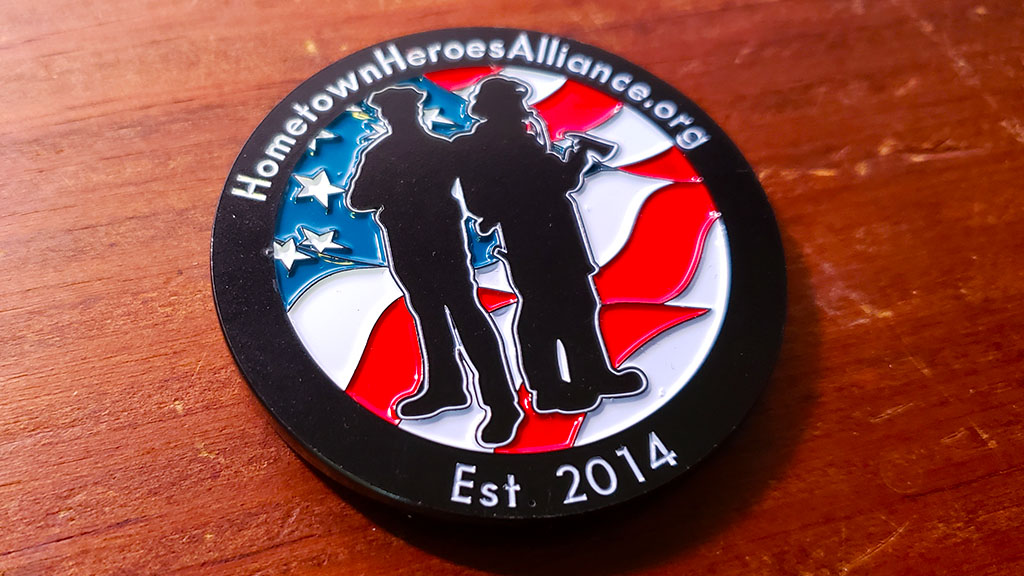 hometown heroes challenge coin back