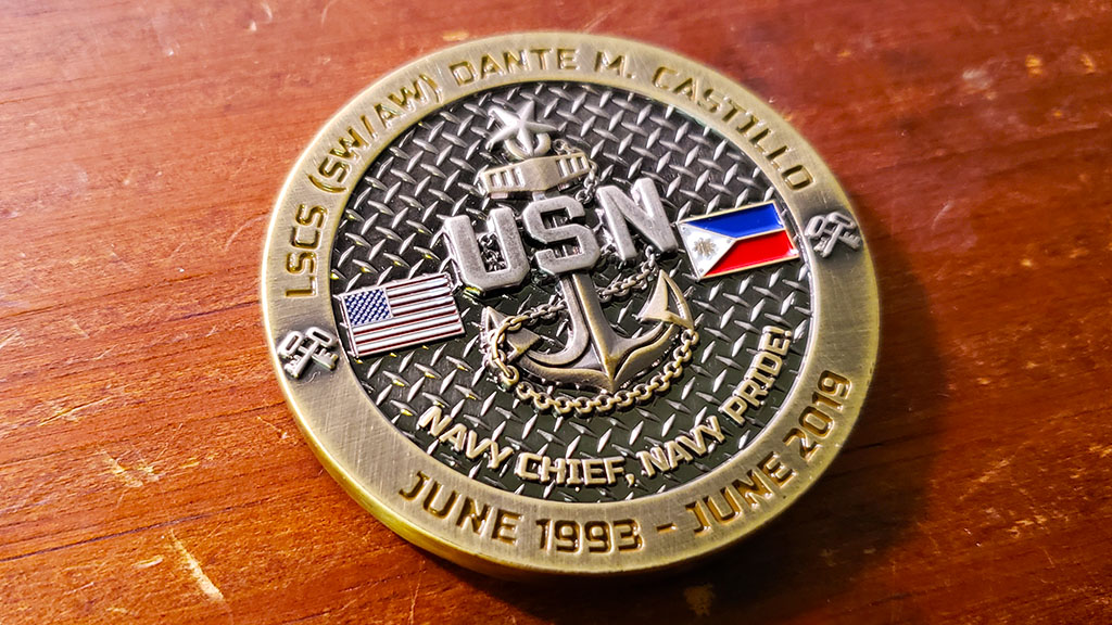 navy chief challenge coin front