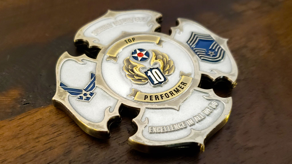 tenth air force challenge coin back