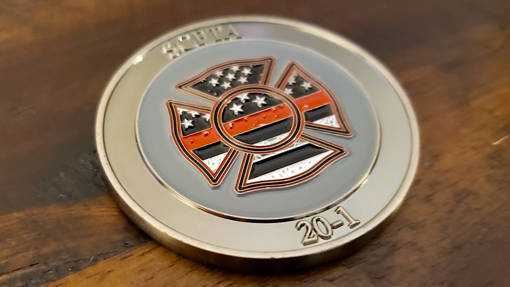training academy challenge coin back
