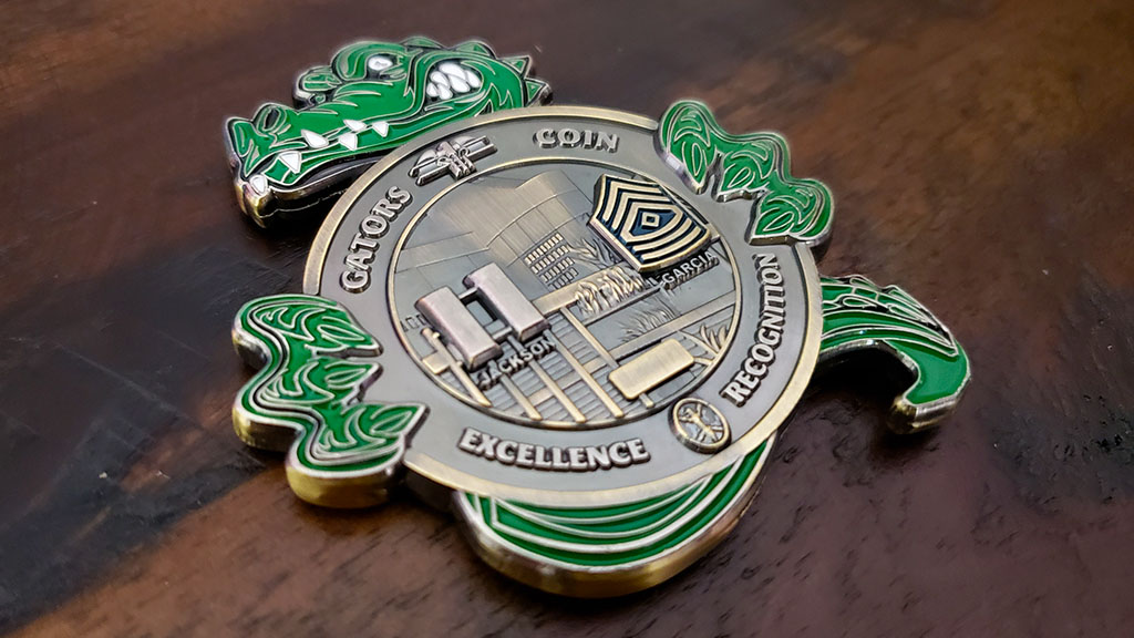 alpha company challenge coin front