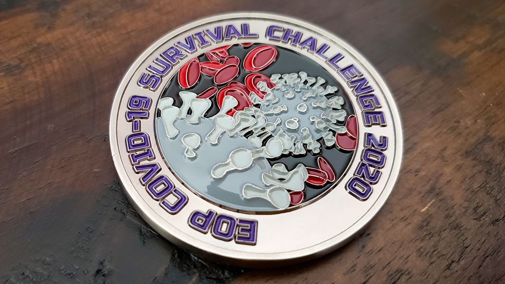 covid-19 survival challenge coin front