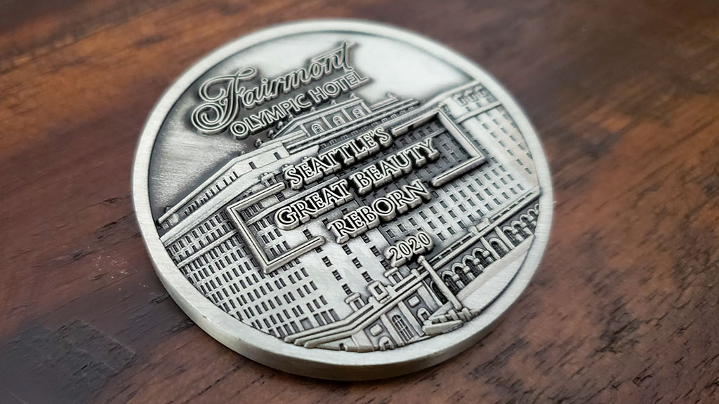 fairmont olympic hotel coin front