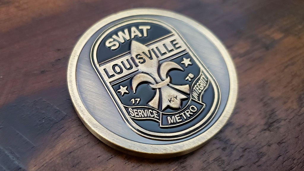 louisville swat challenge coin back