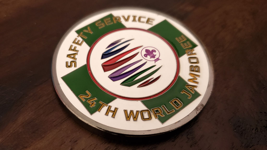 world scout challenge coin back