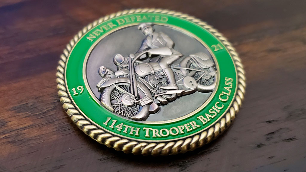 114th trooper school coin front