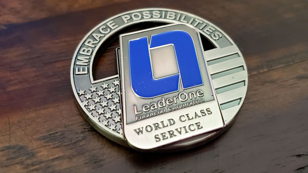 leaderone financial challenge coin front