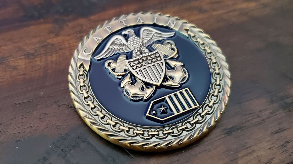 navy captain challenge coin front