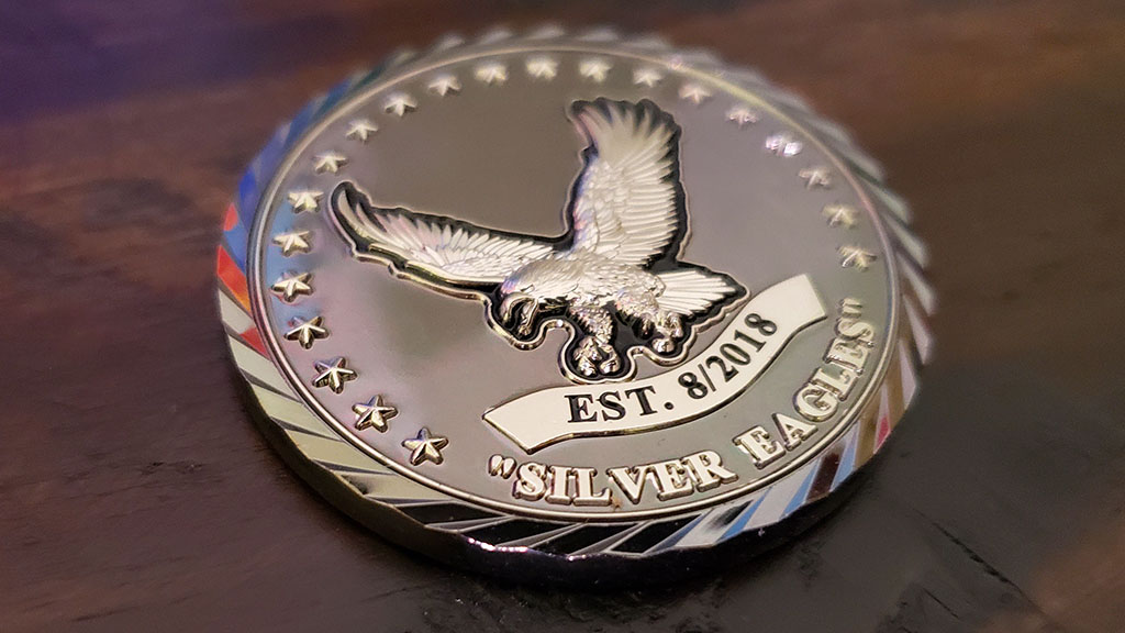 armed forces silver eagles coin front