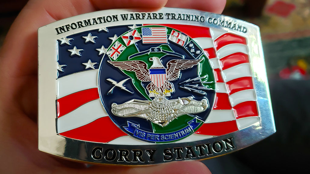 corry station custom buckle front
