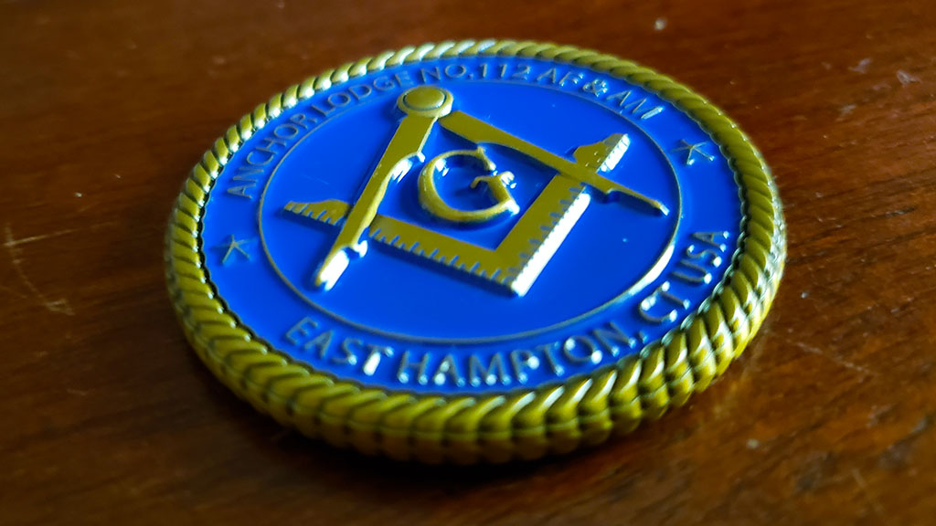 east hampton anchor lodge coin front