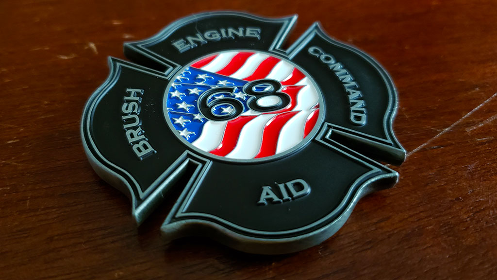 getchell fire challenge coin back