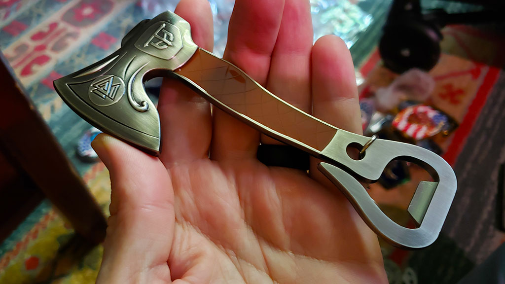 one-off keychain and bottle opener front