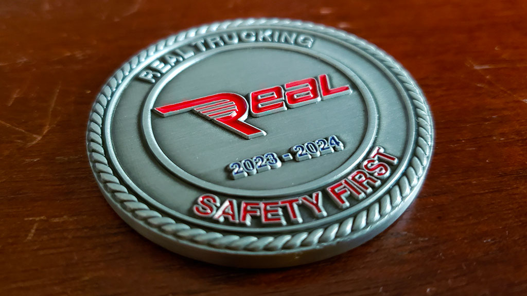 real trucking challenge coin front