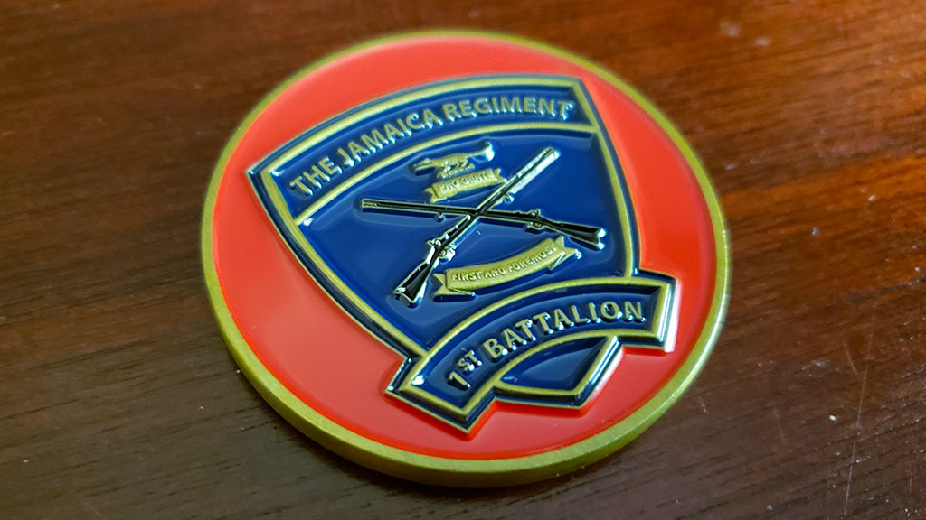 the jamaica regiment coin front