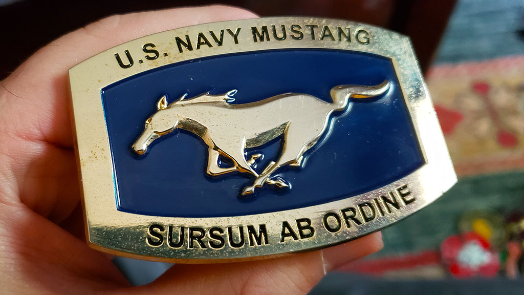 us navy mustang custom buckle front