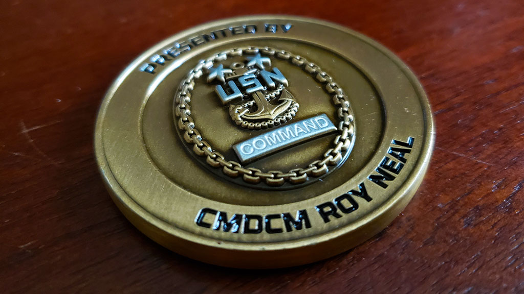 usn recruiting command coin back