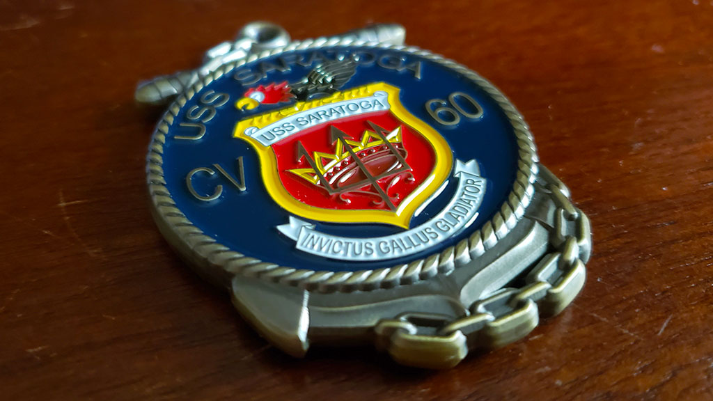uss saratoga challenge coin front