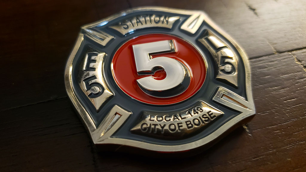 boise fire station 5 challenge coin back
