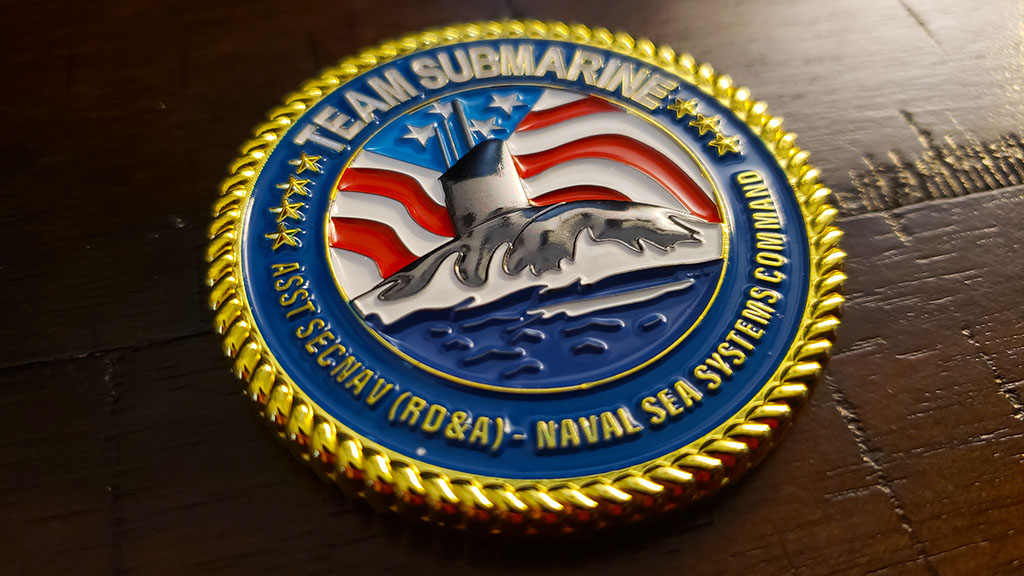 naval sea systems command coin front