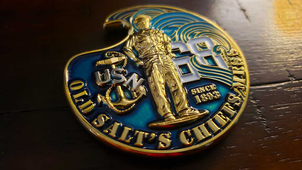 old salts chiefs mess coin front