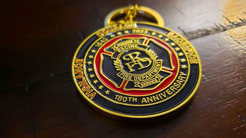 racine fire department coin back
