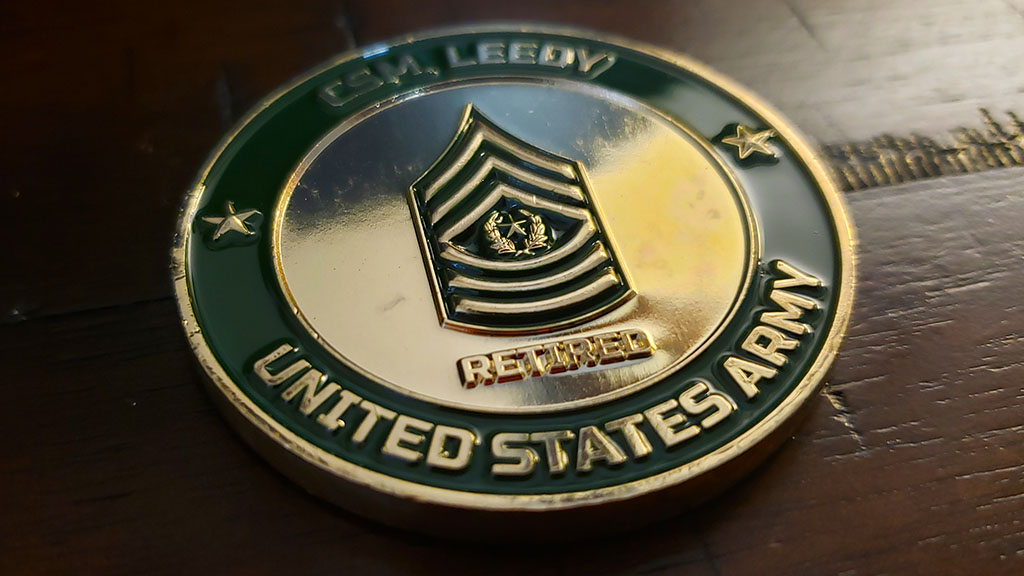 retired airborne challenge coin front