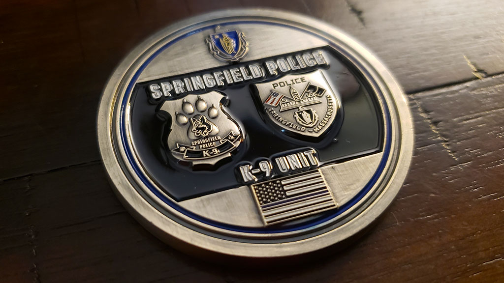 springfield police k-9 coin back